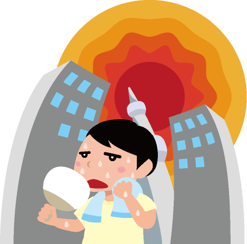 温暖化した地球のキャラクターと温度計 イラスト素材6144415- フォトライブラリ