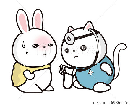 小児歯科で診察。文字医者の歯と子供の乳歯。かわいいベクター イラストPremiumベクトル素材