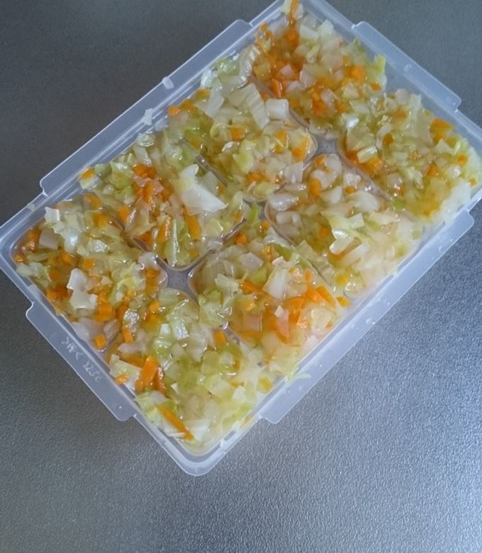 離乳食 角切り野菜＆鶏ミンチのとろみ煮