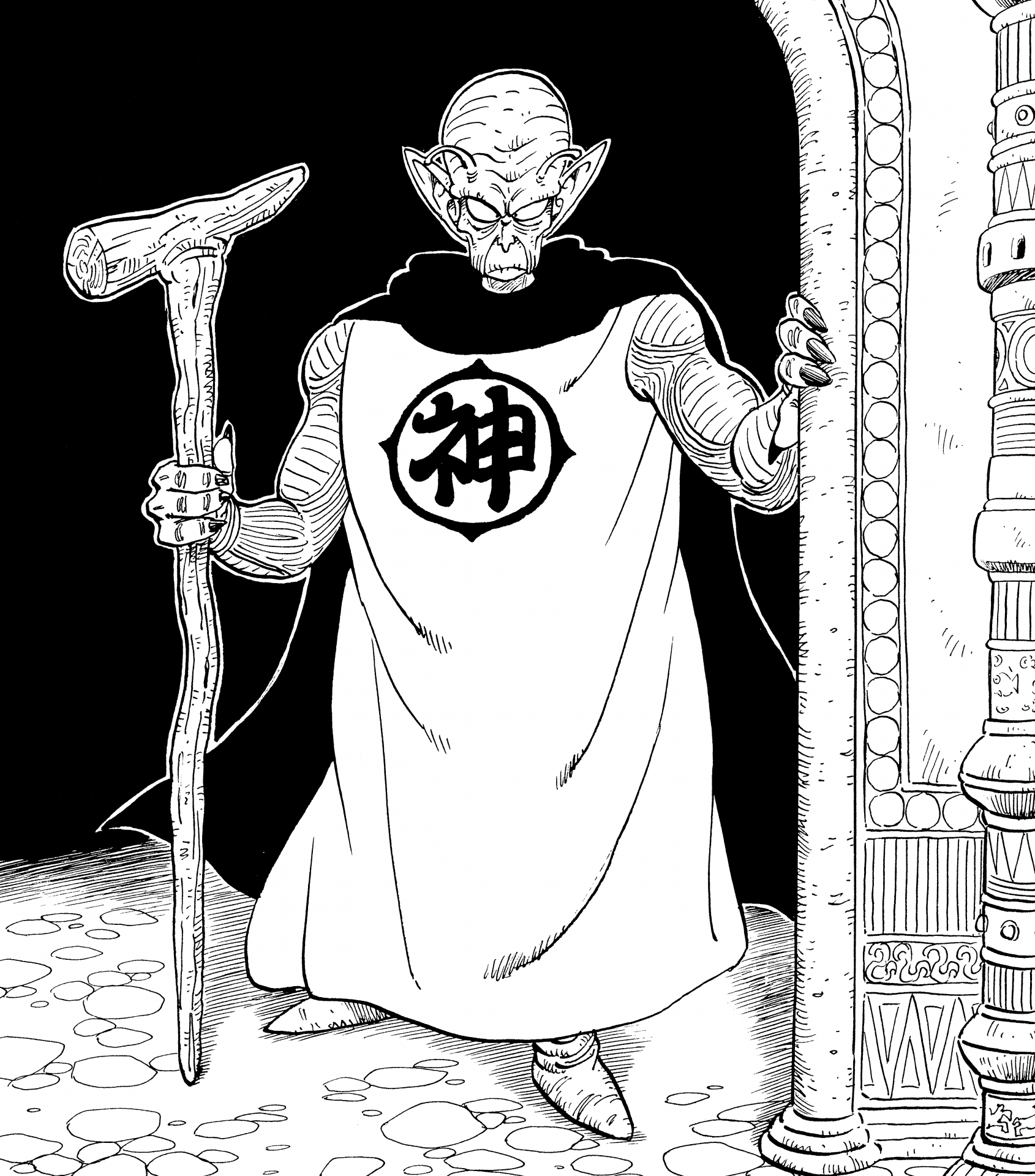 新品 ドラゴンボール カリン様 総柄 フリース 黒 5L 猫 仙人 神様 起毛の通販 by shopラクマ