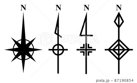 方位記号・東西南北マークCADデータ全50種類CAD素材.com