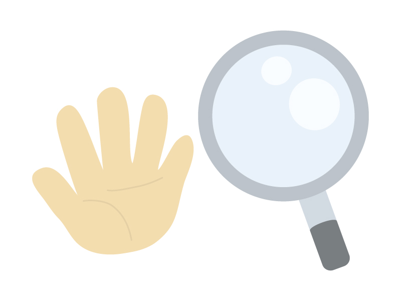 手相占いのシルエット02無料のAi・PNG白黒シルエットイラスト