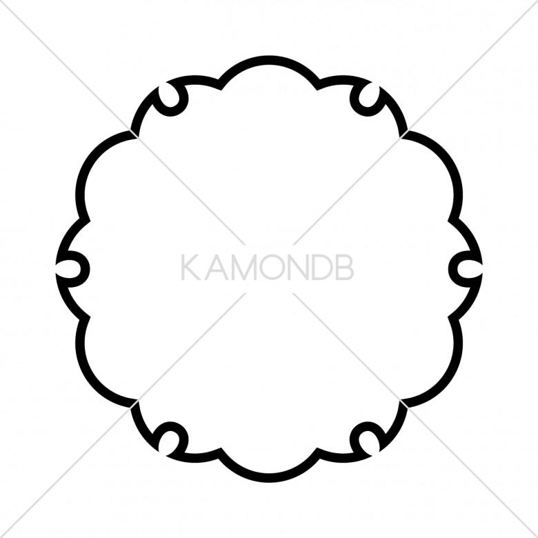 紋章_家紋_雪輪に薄 ゆきわにすすき の刺繍図案mimi刺繍 mimi embroidery tokyo