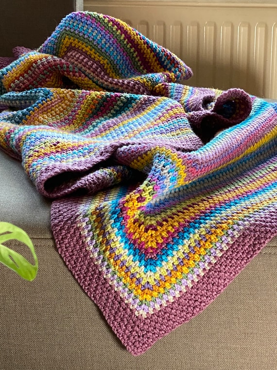 かぎ針編み 簡単に編めるジグザグ模様のブランケットの編み方♪Crochet Basket