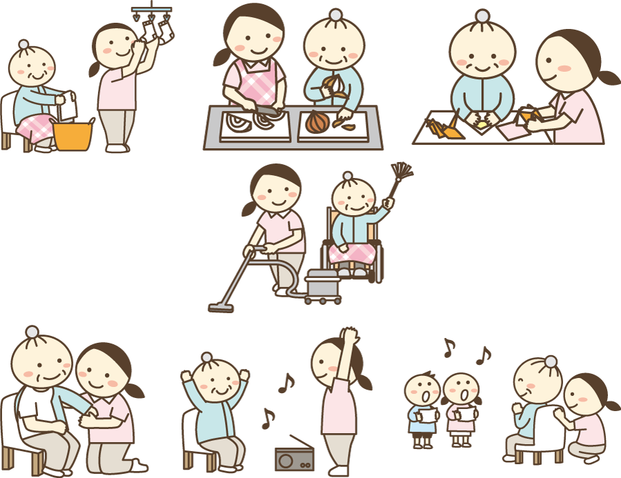 車椅子のシニア女性と若い介護スタッフのイラスト素材FYI04866477ストックフォトの Qlean Market キュリンマーケット