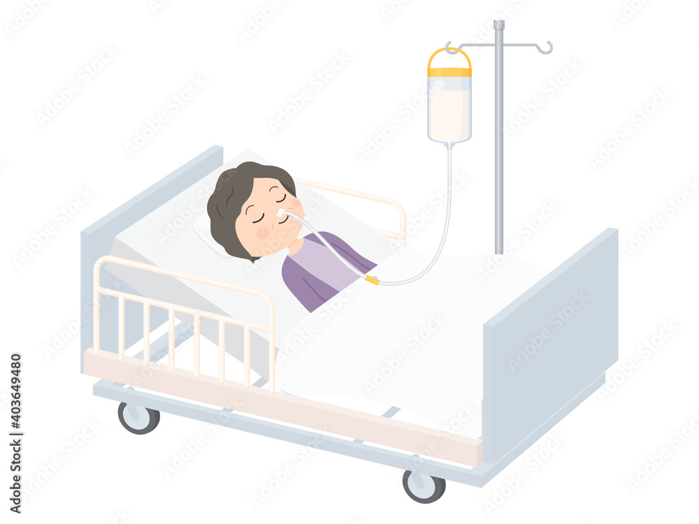 経管栄養を行っている赤ちゃんのイラスト🎨 フリー素材 看護roo! カンゴルー