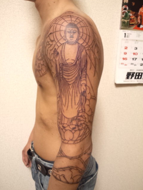 阿弥陀如来nyorai in progress!horiai彫あい新宿刺青刺青和彫り東京刺青japanesetattootokyotattooist彫師東京彫師japanesebodysuits新大久保タトゥー新宿 タトゥー東京タトゥー中野刺青池袋刺青tokyotattoorizinneedle和彫