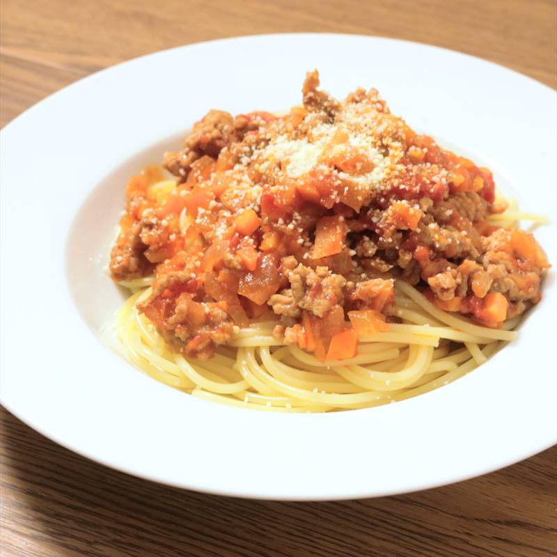 ミートソースかけごはん