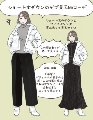 ショートダウン３選 太って見えないポイントは“丈感”にあり！VERY