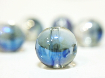 天然石ブルーオーラ水晶、ダークブルーに濃淡を付けた涼しげなデザインブレスレット - メルカリ