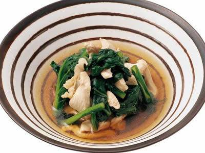 鶏肉と小松菜のガーリックバタぽん炒め