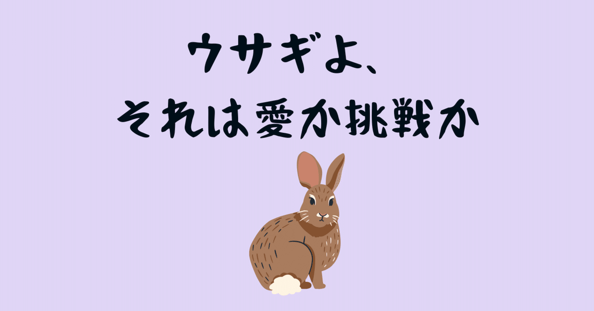 ウサギよ、それは愛か挑戦かまつむらnote