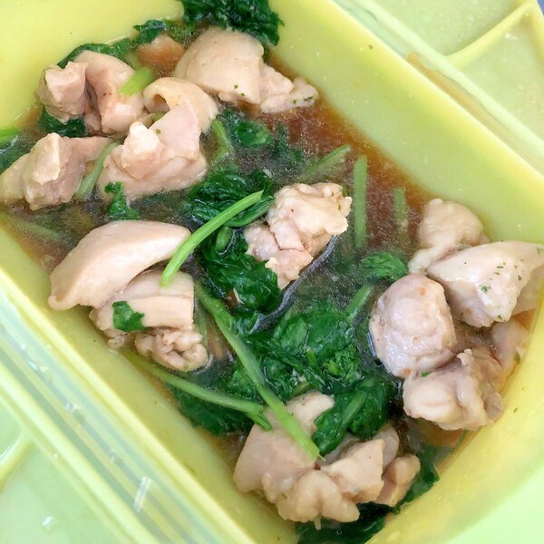 家計にやさしい節約レシピ♪ 鶏むね肉と小松菜のしょうが炒め