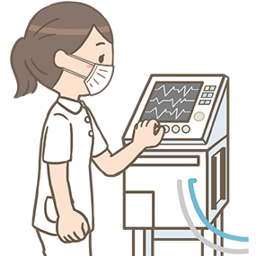 人工呼吸器を使用している患者：医療処置のイラスト素材・ベクター Image 173771169