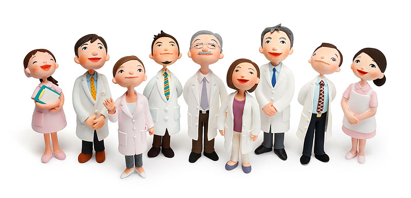 医療チームの無料イラスト 病院51554素材Good