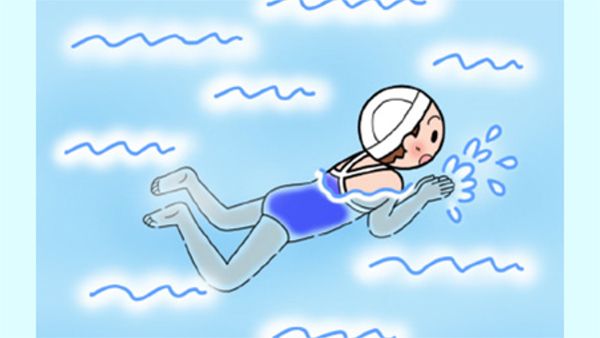 10_イラスト_泳ぐ男性・4泳法・文字：イラスト無料