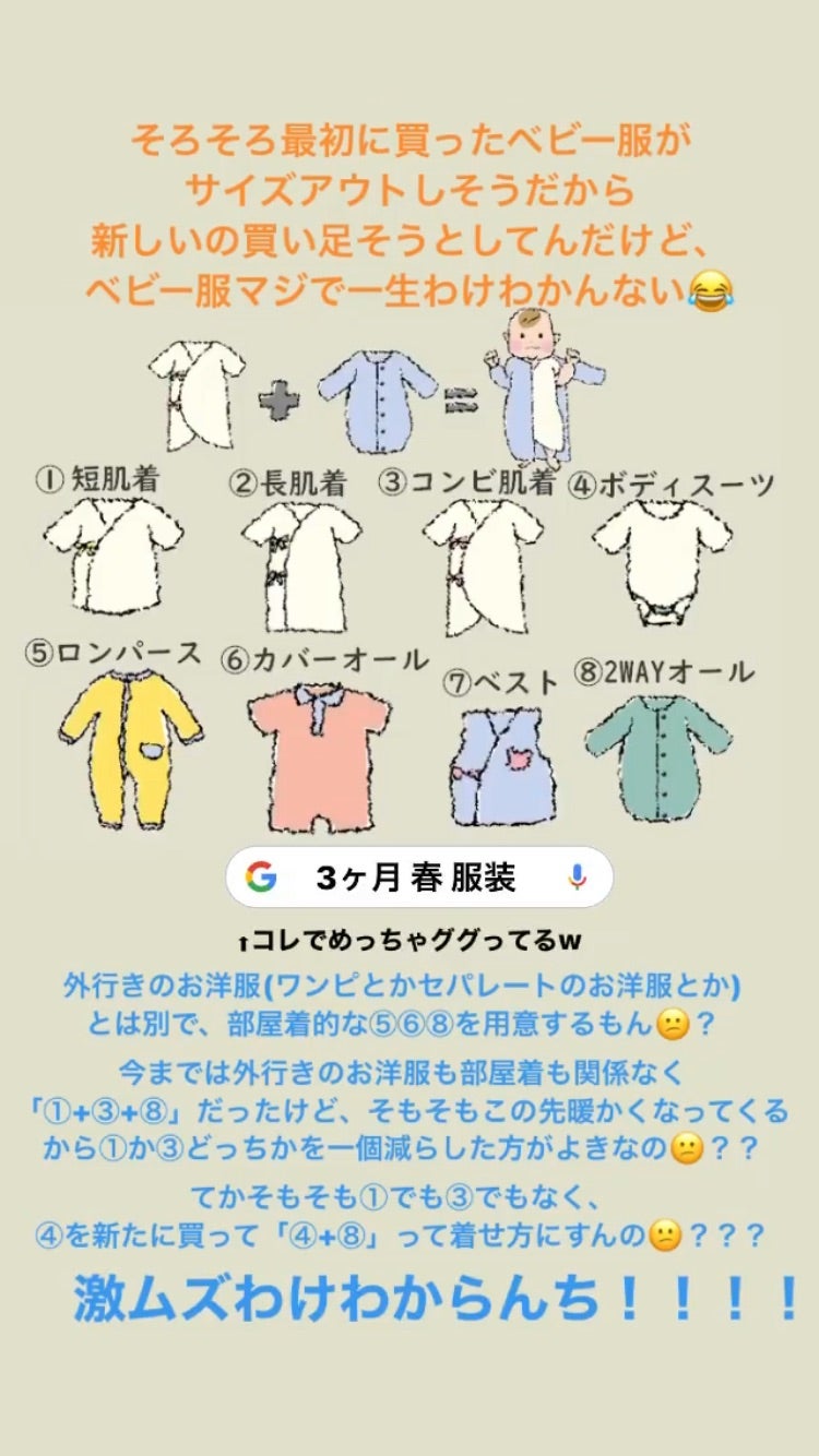 短肌着4枚、コンビ肌着、ロンパース2着ずつ 計8枚 - メルカリ