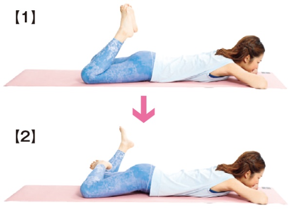 うつ伏せで足を曲げるだけ！美脚エクササイズ「ヒールタッチレッグカール」のやり方