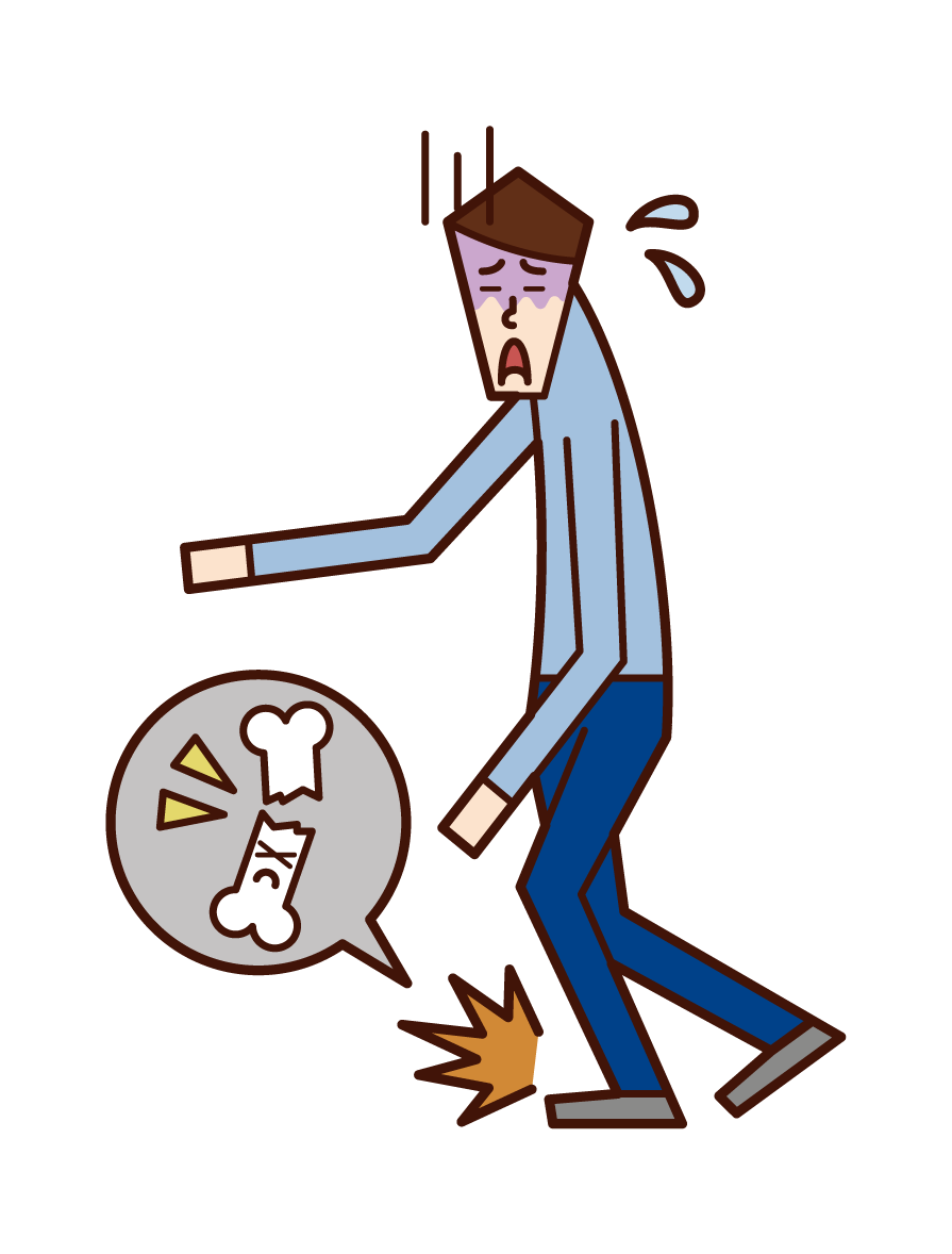 足の骨折イラストレイン🚂 - イラスト無料素材